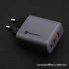 Phone charger Forcell F-Energy GaN 2 x USB C + USB A QC4.0 PD 4A 65W VT-42B gray