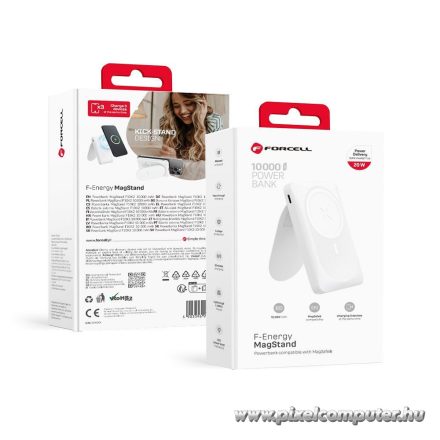 Powerbank compatible with MagSafe Forcell F-Energy MagStand F10K2 QC3.0 PD 5A 20W 10000 mAh white