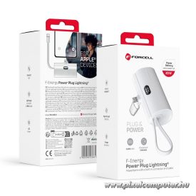   Powerbank Forcell F-Energy Power Plug F5K3 PD 20W 5000 mAh with built-in connector Lightning white