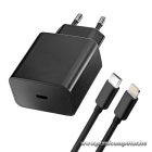 Phone charger Blue Star USB C QC4.0 PD 3A 20W + cable USB C to Lightning TFB-TC-20WPD black