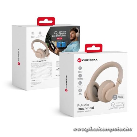Wireless headphones Forcell F-Audio Touch Beat ANC beige