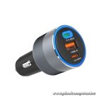 Car charger Forcell F-Energy Alu 2 x USB C + USB A QC4.0 PD SFC2.0 4,5A 65W gray