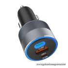 Car charger Forcell F-Energy Alu 2 x USB C + USB A QC4.0 PD SFC2.0 4,5A 65W gray
