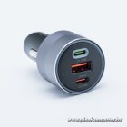 Car charger Forcell F-Energy Alu 2 x USB C + USB A QC4.0 PD SFC2.0 4,5A 65W gray