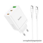 Phone charger Hoco 2 x USB C + USB A QC3.0 PD 3A 35W + cable USB C to USB C N33 white