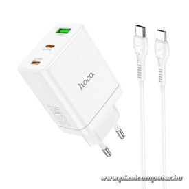   Phone charger Hoco 2 x USB C + USB A QC3.0 PD 3A 35W + cable USB C to USB C N33 white