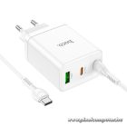 Phone charger Hoco 2 x USB C + USB A QC3.0 PD 3A 35W + cable USB C to USB C N33 white