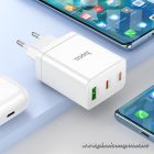Phone charger Hoco 2 x USB C + USB A QC3.0 PD 3A 35W + cable USB C to USB C N33 white