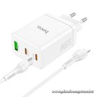 Phone charger Hoco 2 x USB C + USB A QC3.0 PD 3A 35W + cable USB C to Lightning N33 white