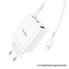 Phone charger Hoco 2 x USB C + USB A QC3.0 PD 3A 35W + cable USB C to Lightning N33 white