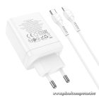 Phone charger Hoco 2 x USB C + USB A QC3.0 PD 3A 35W + cable USB C to Lightning N33 white