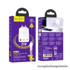 Phone charger Hoco 2 x USB C + USB A QC3.0 PD 3A 35W + cable USB C to Lightning N33 white