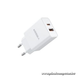   Phone charger VEGER USB A + Typ C PD QC3.0 3A 30W VLS302U white