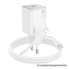 HOCO N40 hálózati töltő – 20W PD, USB-C + Lightning kábel (1 m), EU csatlakozó