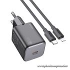 HOCO N40 20W PD Hálózati Töltő + USB-C – Lightning Kábel 1m – Gyors Töltés EU Csatlakozóval