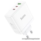 Phone charger Hoco 2 x USB C + USB A GaN QC PD 65W N30 white