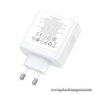 Phone charger Hoco 2 x USB C + USB A GaN QC PD 65W N30 white