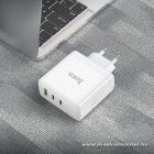 Phone charger Hoco 2 x USB C + USB A GaN QC PD 65W N30 white