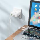 Phone charger Hoco 2 x USB C + USB A GaN QC PD 65W N30 white