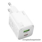 Hoco N41 GaN hálózati gyorstöltő USB-C (20W) + USB-A (18W) – Kétportos, PD és QC 3.0 támogatással (EU)