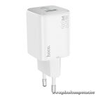 Hoco N41 GaN hálózati gyorstöltő USB-C (20W) + USB-A (18W) – Kétportos, PD és QC 3.0 támogatással (EU)