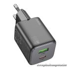 HOCO N41 GaN hálózati töltő – USB-C 20W + USB-A 18W, PD / QC / PPS