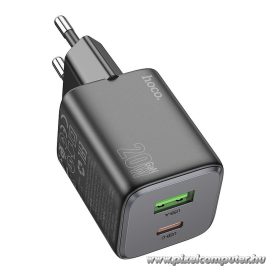   HOCO N41 GaN hálózati töltő – USB-C 20W + USB-A 18W, PD / QC / PPS