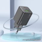 Hoco N41 GaN hálózati gyorstöltő – 20W USB-C + 18W USB-A, USB-C–Lightning kábellel