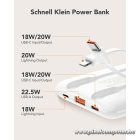 VEGER C11 Power Bank – 10 000 mAh, 22.5W, beépített kábelek, PD / QC