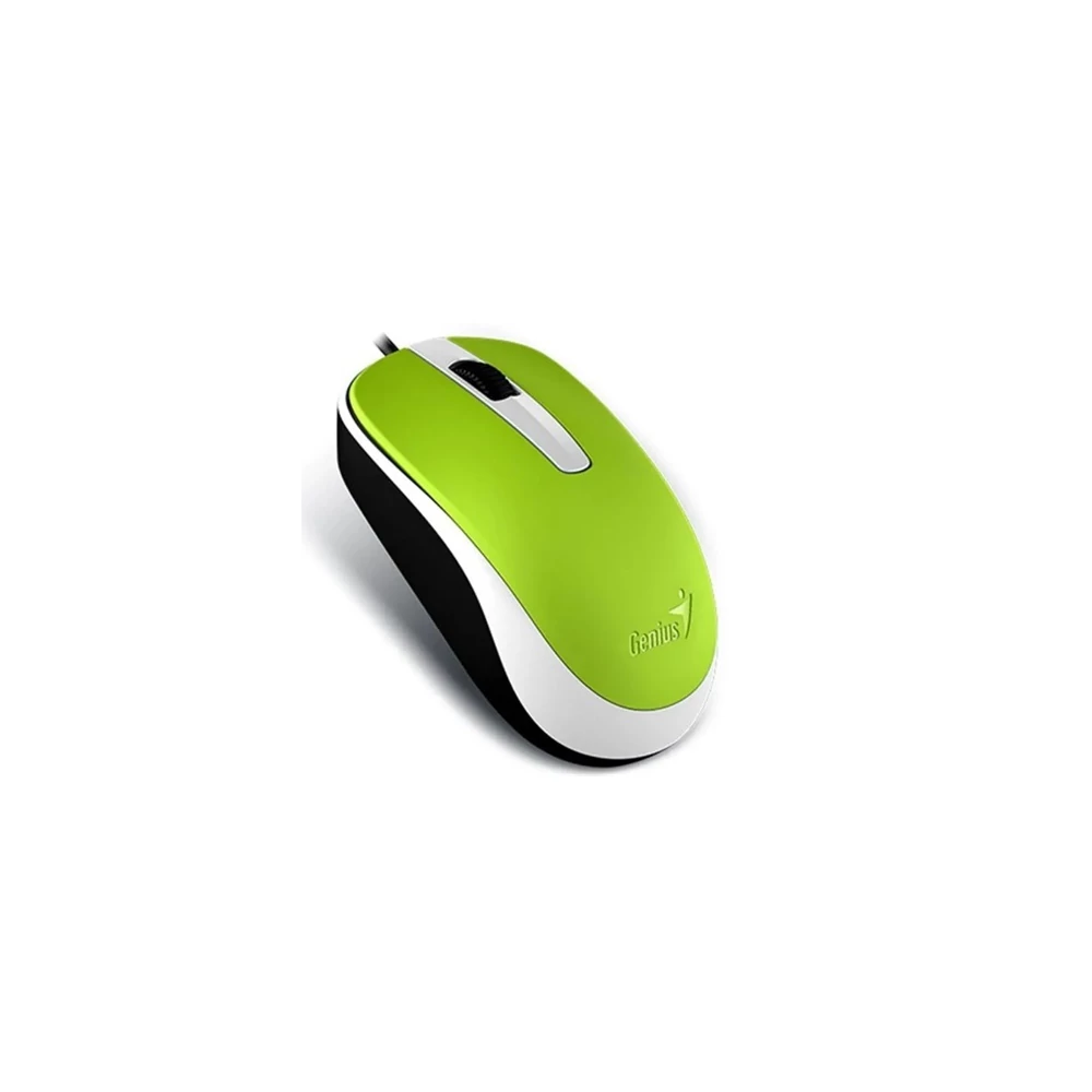 Genius Egér - DX-120 (Vezetékes, 1000 DPI, 3 gomb, USB, zöld)