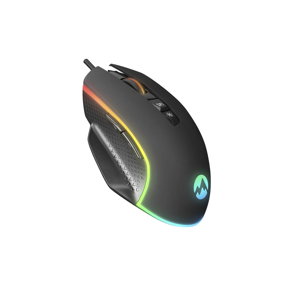 Everest Gamer Egér - RAGE-X2  (6400 DPI, 7gomb, 1,5m harisnyázott kábel, optikai, fekete, RGB LED)