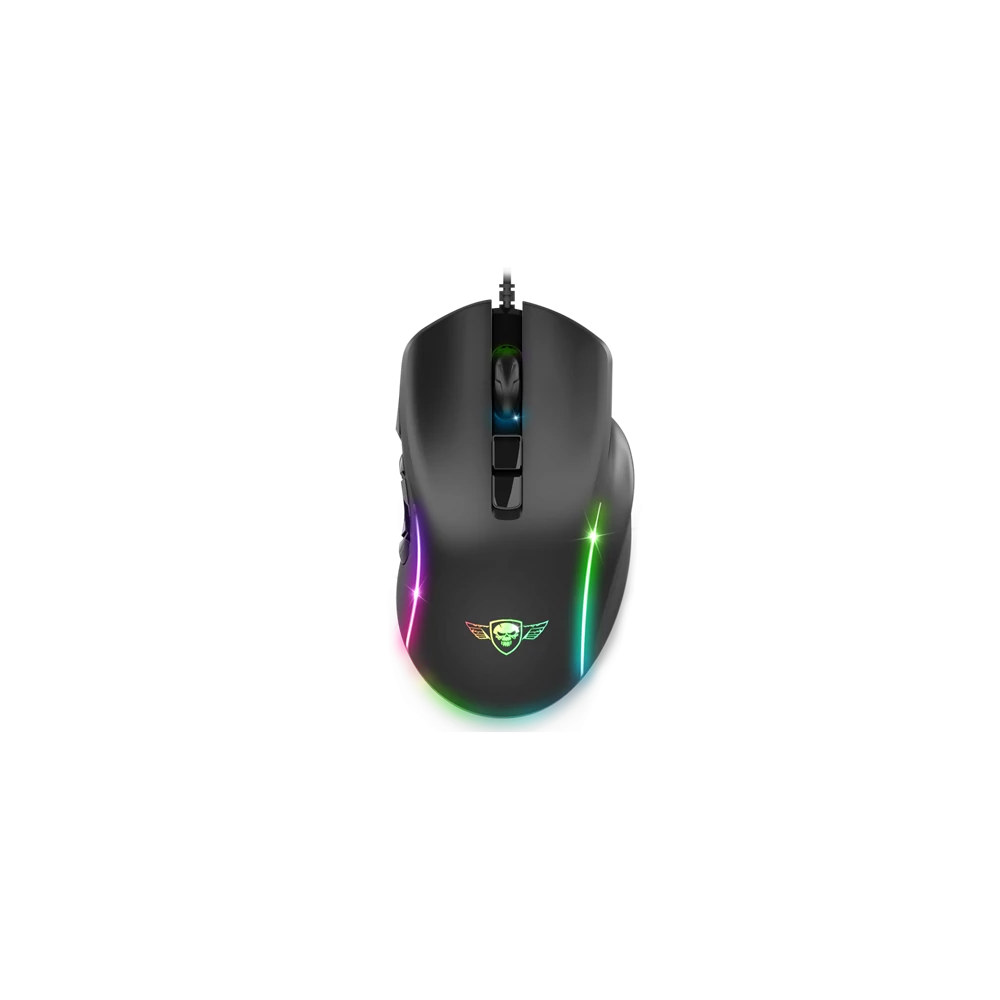 Spirit of Gamer Egér - ELITE-M30 (Optikai, 12800DPI, 10 gomb programozható, RGB, harisnyázott kábel, fekete)