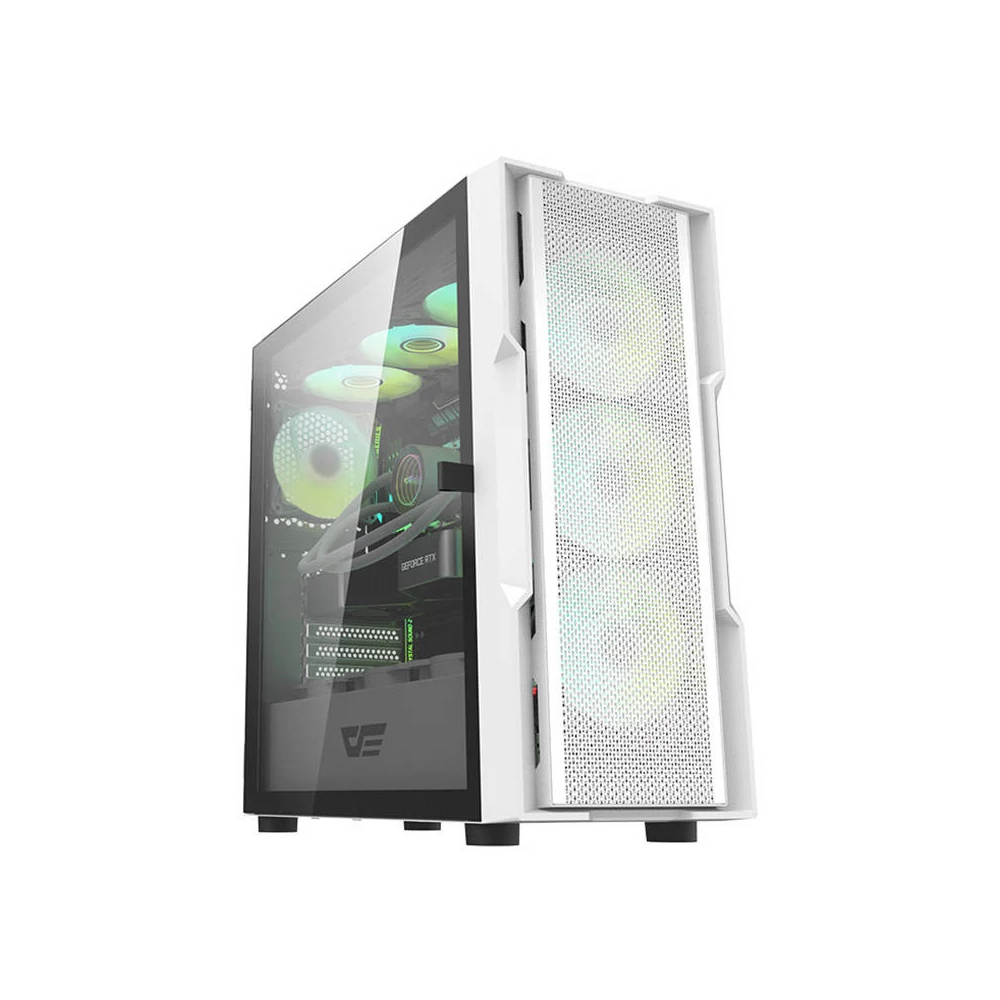 Darkflash DK431 számítógépház + 4 ventilátor (fehér)