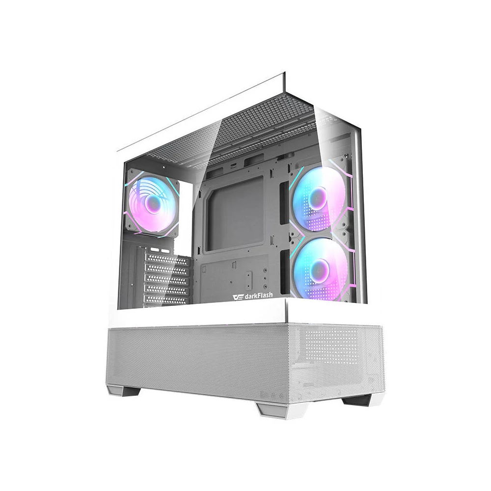 Darkflash DS900 AIR számítógépház + 7 ARGB ventilátorok (fehér)
