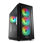 Kép 1/9 - Sharkoon Számítógépház - TG6M RGB (fekete; ATX,mATX; alsó táp; 7x120mm v.; 2xUSB3.0, 2xUSB2.0, I/O)