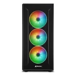 Kép 2/9 - Sharkoon Számítógépház - TG6M RGB (fekete; ATX,mATX; alsó táp; 7x120mm v.; 2xUSB3.0, 2xUSB2.0, I/O)