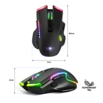 Kép 12/12 - Spirit of Gamer Egér Vezeték nélküli - ELITE-M70 (Optikai, 4800DPI, 8 programozható gomb, Max.: 10m, fekete)