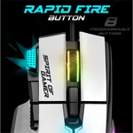 Kép 6/11 - Spirit of Gamer Egér - PRO-M5 Arctic (Optikai, 12800DPI, 1000Hz, 8 gomb, harisnyázott kábel, fehér)