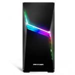 Kép 2/7 - Spirit of Gamer Számítógépház - CLONE 4 Black (fekete, ablakos, 8x12cm ventilátor, alsó táp,  ATX, 1xUSB3.0, 2xUSB2.0)