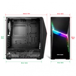 Kép 7/7 - Spirit of Gamer Számítógépház - CLONE 4 Black (fekete, ablakos, 8x12cm ventilátor, alsó táp,  ATX, 1xUSB3.0, 2xUSB2.0)