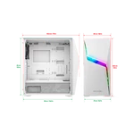 Kép 5/13 - Spirit of Gamer Számítógépház - CLONE 4 White (fekete, ablakos, 8x12cm ventilátor, alsó táp,  ATX, 1xUSB3.0, 2xUSB2.0)