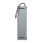Kép 2/9 - Baseus Enjoyment 11 az 1-ben adapter, HUB USB-C - 2x HDMI, 3x USB 3.0, VGA, RJ45, USB-C PD, SD / microSD, 3,5 mm-es csatlakozó