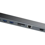 Kép 3/9 - Baseus Enjoyment 11 az 1-ben adapter, HUB USB-C - 2x HDMI, 3x USB 3.0, VGA, RJ45, USB-C PD, SD / microSD, 3,5 mm-es csatlakozó