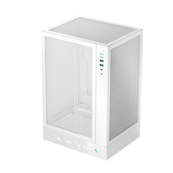 DeepCool Számítógépház - CH170 DIGITAL WH (fekete, Mini-ITX, 2xUSB3.0, Type-C, fehér)