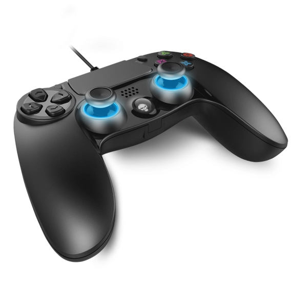 Spirit of Gamer Gamepad - XGP WIRED PS4 (USB, 1,9m kábel, Vibration, PC és PS4 kompatibilis, fekete-kék)
