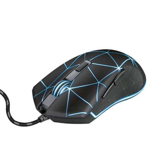 Trust Egér Gamer - GXT 133 Locx (Optikai érzékelő; 800-4000DPI; 6 gomb; LED, 180cm kábel)