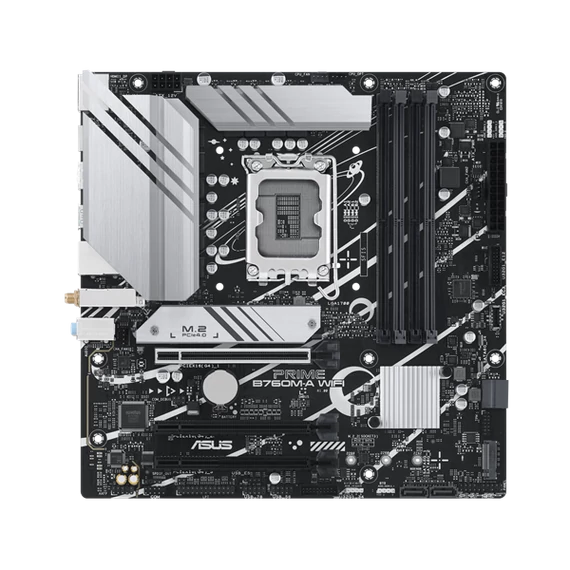 Asus Alaplap - Intel PRIME B760M-A WIFI s1700 (B760, 4xDDR5 7200+MHz, 4xSATA3, 2xM.2, 2xHDMI+DP)