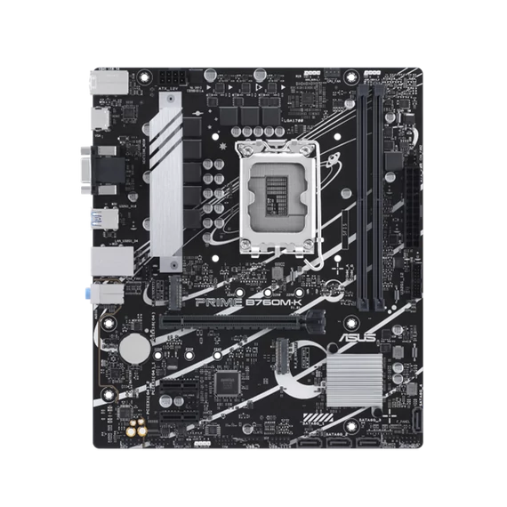 Asus Alaplap - Intel PRIME B760M-K s1700 (B760, 2xDDR5 8000MHz, 4xSATA3, 2xM.2, HDMI+VGA)