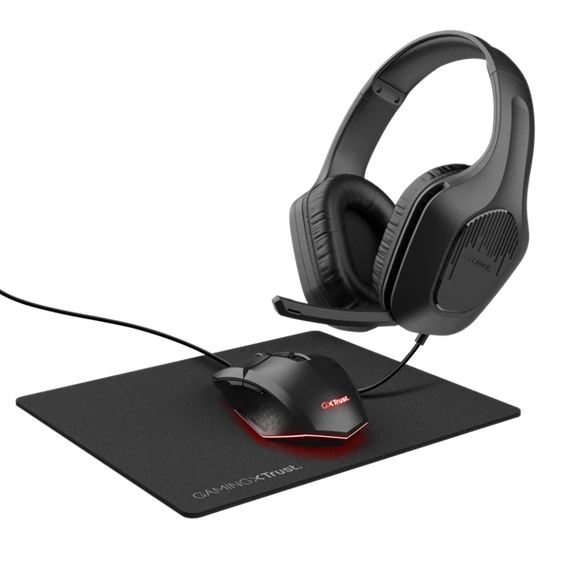 Trust Bundle - GXT790 3-in-1 Gaming Bundle (Zirox fejhallgató + Felox egér + Egérpad)