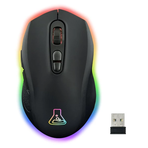 The G-Lab Vezeték nélküli Gamer Egér - KULT KRYPTON (6400 DPI, 2,4Ghz + BT, 7 gomb, 250Hz,  RGB LED, fekete)